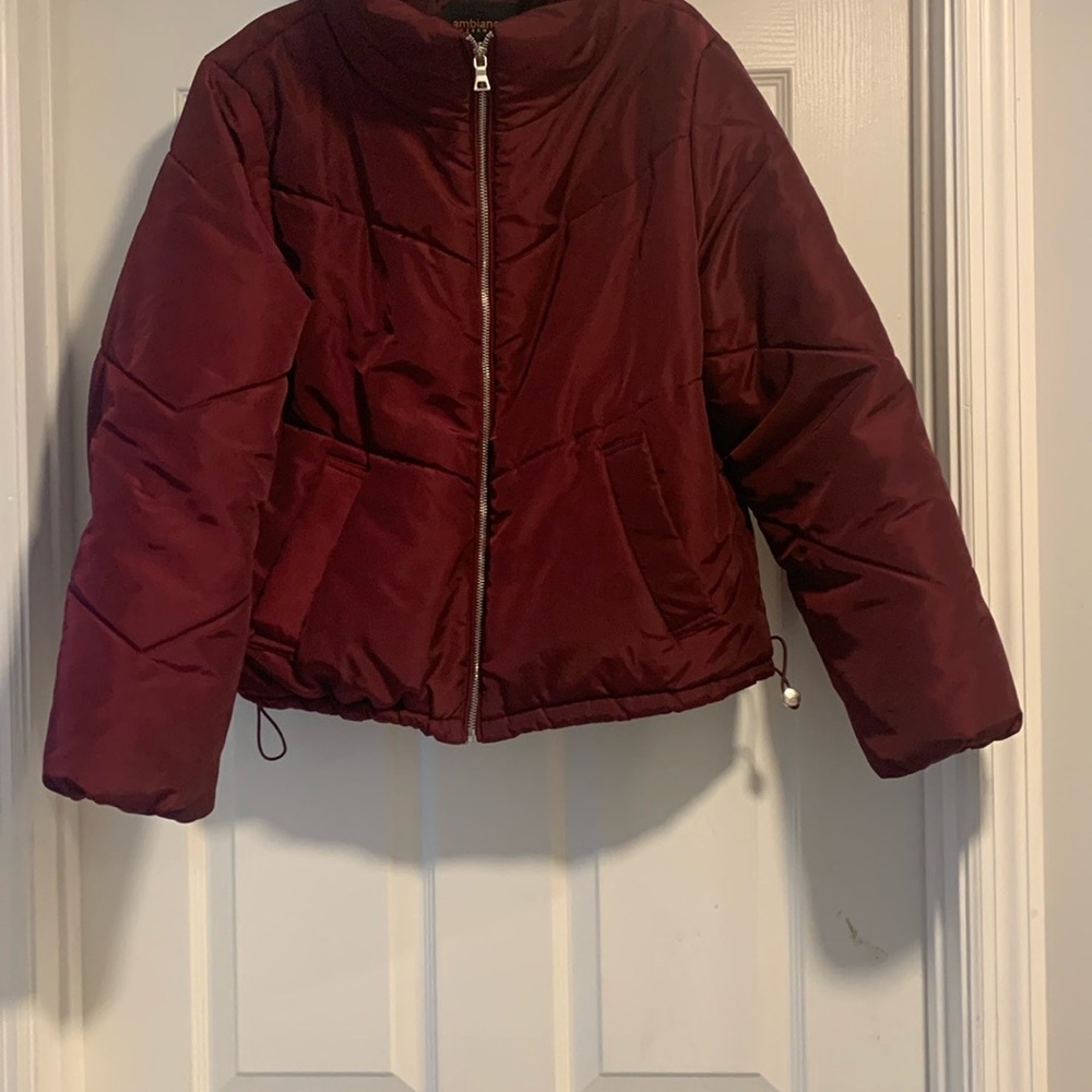 Women's Burgundy Puffer Jacket